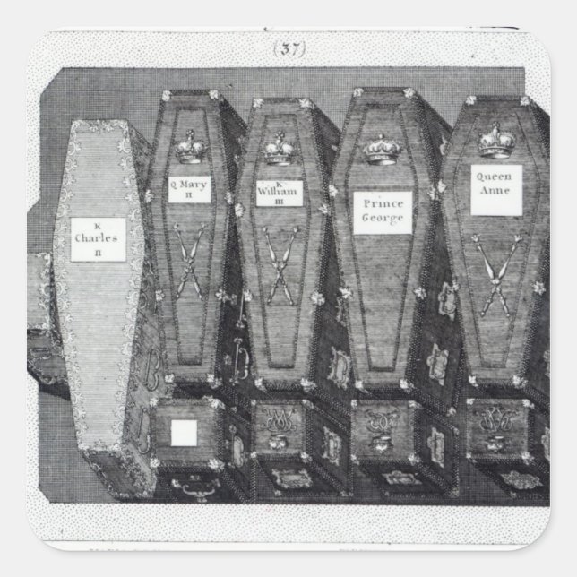 Adesivo Quadrado Royal Coffins na Abadia de Westminster (Frente)