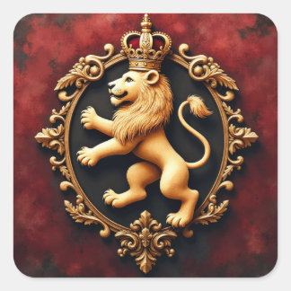 Adesivo Quadrado Royal Heraldic Tapestry Pattern