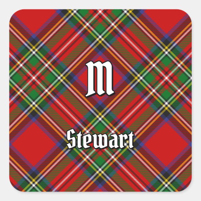 Adesivo Quadrado Royal Stewart Tartan (Frente)
