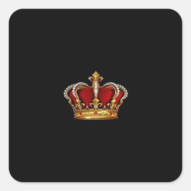 Adesivo Quadrado Royalty/Crown Stickers-Queen King Princess (Frente)