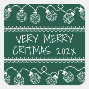 Adesivo Quadrado RPG Luzes verdes   Fantasy Tabletop Gamer Dice