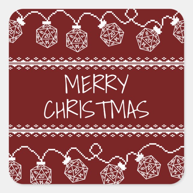 Adesivo Quadrado RPG Luzes vermelhas | Fantasy Tabletop Retro Gamer (Frente)