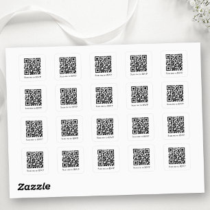 Adesivo Quadrado RSVP de Casamento Adicione Seu Código QR Sticker