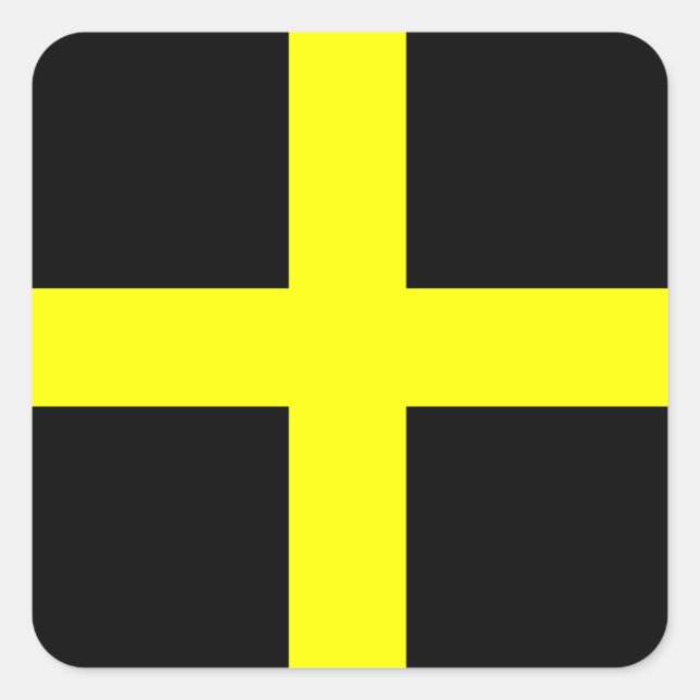 Adesivo Quadrado Rua. Bandeira de David Wales Welsh (Frente)