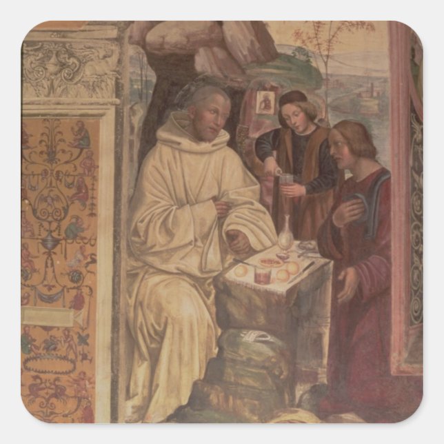 Adesivo Quadrado Rua. Bento contra uma Paisagem, da Vida (Frente)