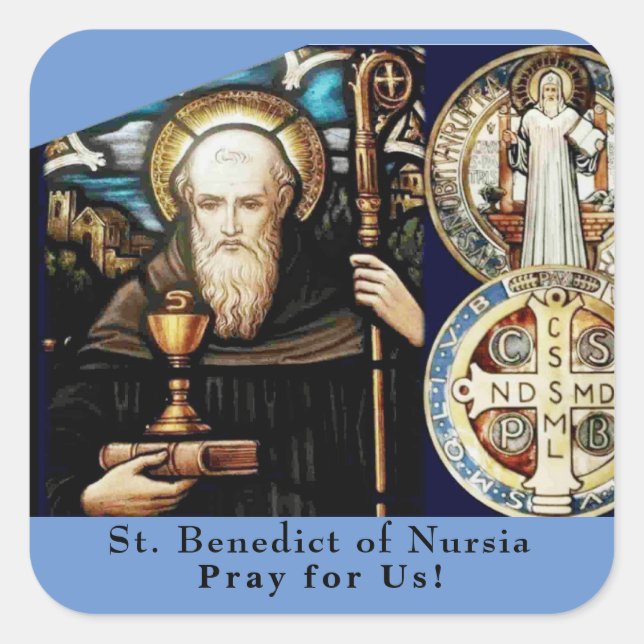 Adesivo Quadrado Rua. Bento da Nursia (Frente)