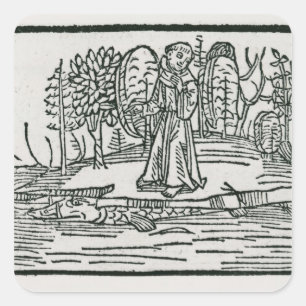 Adesivo Quadrado Rua. Brendan na ilha de peixes.