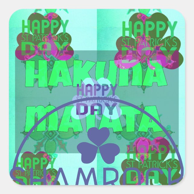Adesivo Quadrado Rua cativante de Shamrock festivo. (Frente)
