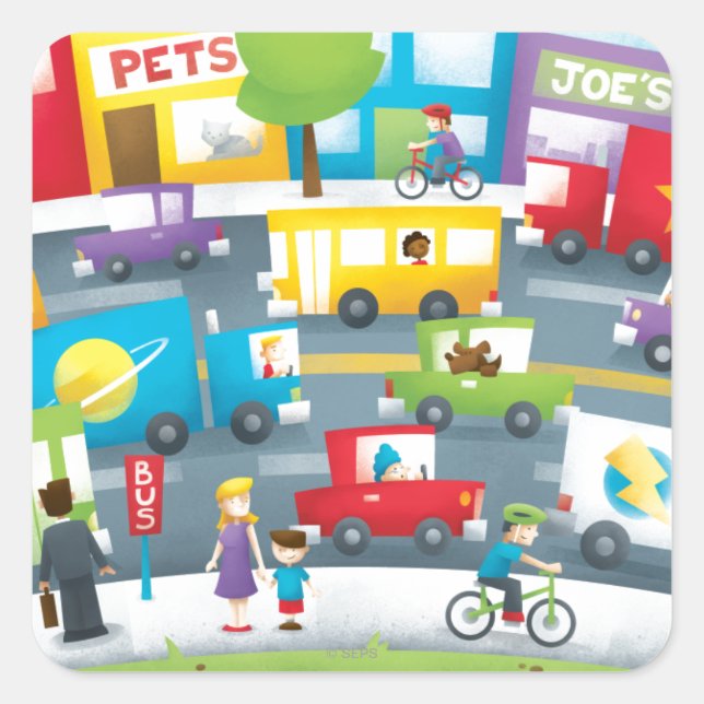 Adesivo Quadrado Rua Cidade (Frente)