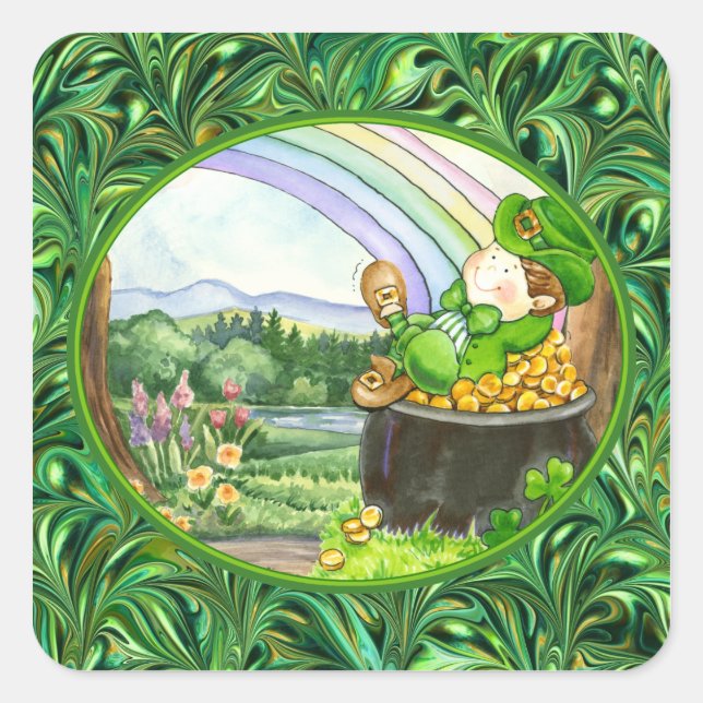 Adesivo Quadrado Rua do Patrick's Day Sticker (Frente)