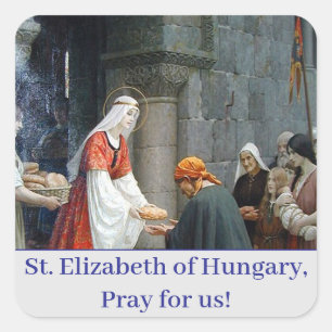 Adesivo Quadrado Rua: Elizabeth of Hungary Classic Round Sticker