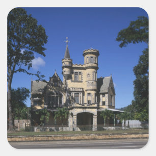 Adesivo Quadrado Rua James, Porto de Espanha, Trinidade, Caribe