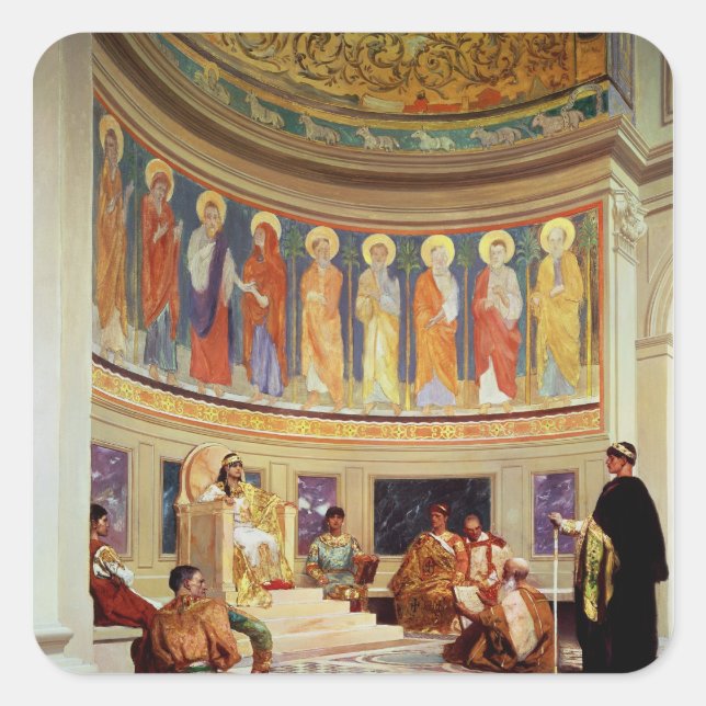 Adesivo Quadrado Rua John Chrysostom exilado pela Imperatriz Eudoxi (Frente)