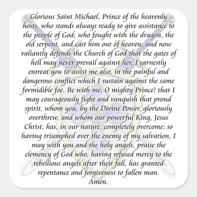 Adesivo Quadrado Rua Michael - Espadas e escudo (Frente)