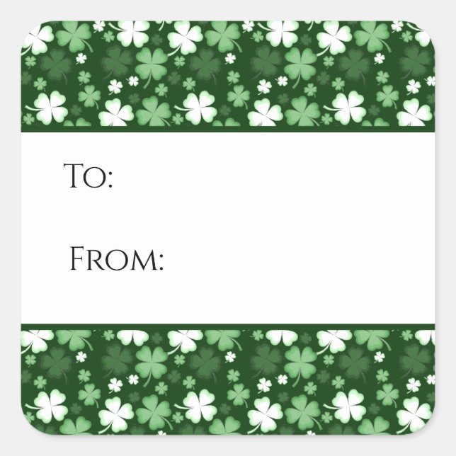 Adesivo Quadrado Rua... o dia do Patrick Shamrocks... (Frente)