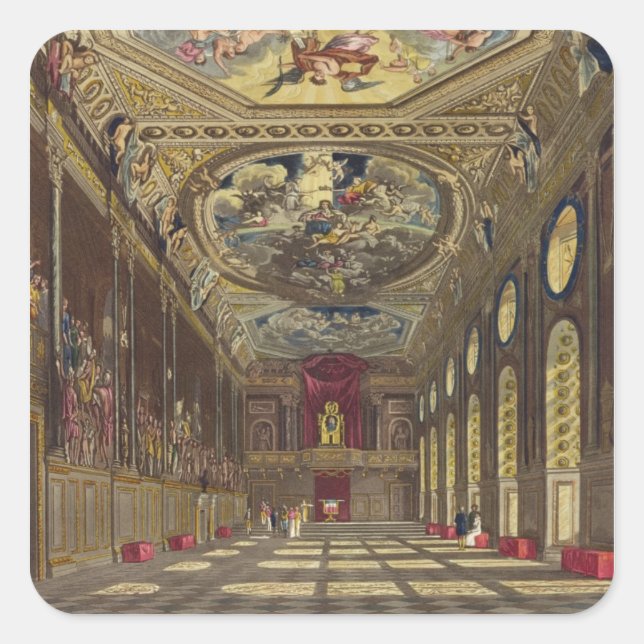 Adesivo Quadrado Rua. O Hall de George, Castelo de Windsor, de 'Roy (Frente)