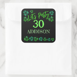 Adesivo Quadrado Rua Patrick Day Birthday Permite que o partido faç