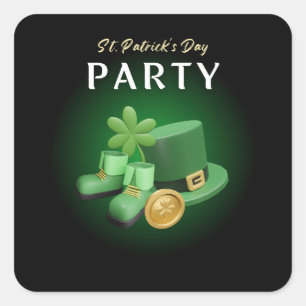 Adesivo Quadrado Rua. Patricks Day Lucky Irish - Engraçado Lucky Ir