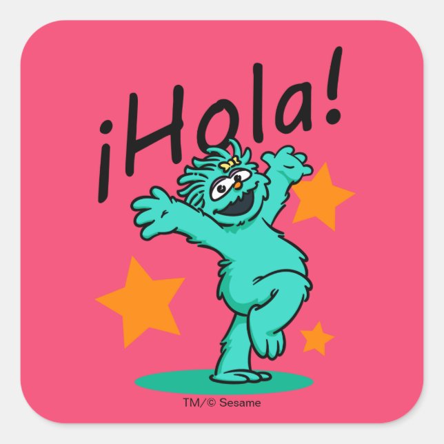 Adesivo Quadrado Rua Sésamo | Wha! Rosita (Frente)