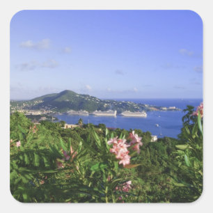 Adesivo Quadrado Rua, Thomas, Ilhas Virgens dos EUA. Charlotte