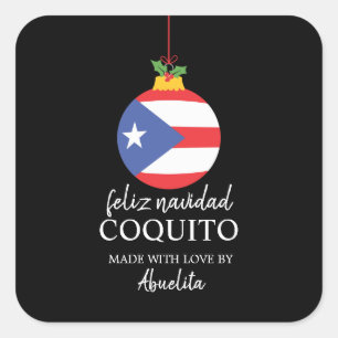 Adesivo Quadrado Rua Tropical de Bebidas de Natal Coquito Coquito
