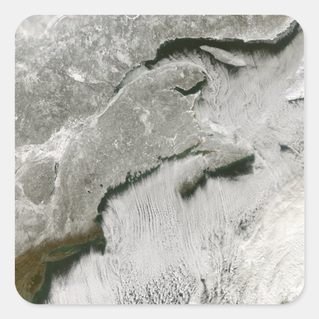 Adesivo Quadrado Ruas de neve e nuvens (Frente)