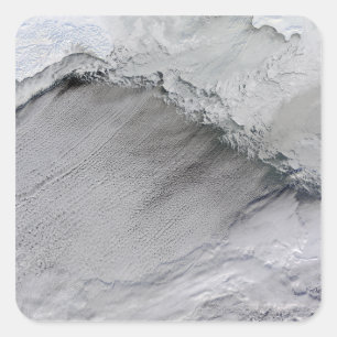 Adesivo Quadrado Ruas do gelo marinho e da nuvem no mar de Bering