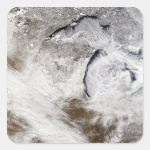 Adesivo Quadrado Ruas em nuvem sobre o Lago Superior e o Lago Michi