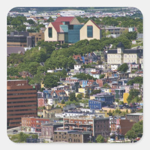 Adesivo Quadrado Ruas. John's, Newfoundland, Canada, o