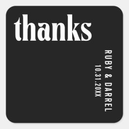 Adesivo Quadrado Ruby Black Modern Wedding