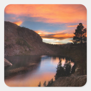 Adesivo Quadrado Ruby Lake Sunset - John Muir Trail - Sierra Nevada
