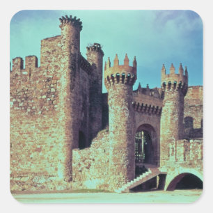 Adesivo Quadrado Ruínas do castelo dos cavaleiros Templar