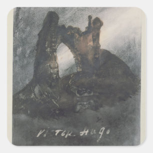 Adesivo Quadrado Ruínas em Groz-Nez, Jersey, ou no arco