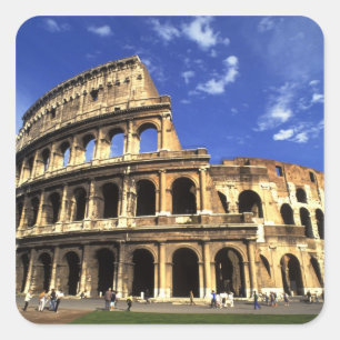 Adesivo Quadrado Ruínas famosas do Coliseu em Roma Itália