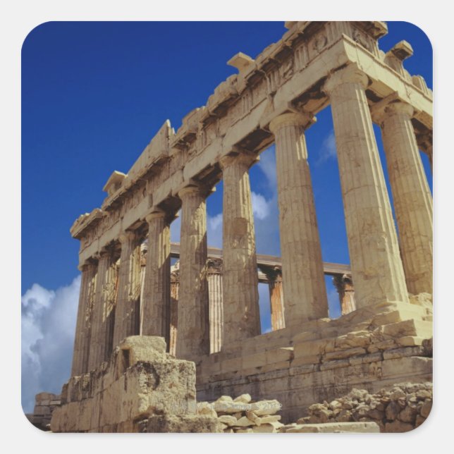 Adesivo Quadrado Ruínas gregas, Acrópole, Grécia (Frente)