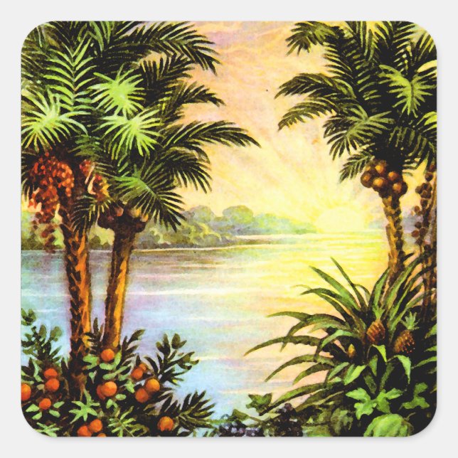 Adesivo Quadrado Rumor tropical (Frente)