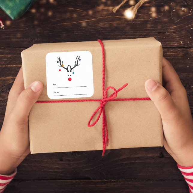 Adesivo Quadrado Runa de Natal, preto branco e engraçado (Criador carregado)