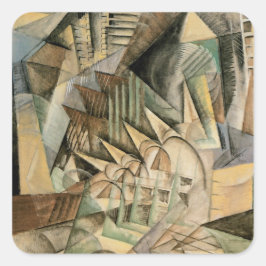 Adesivo Quadrado Rush Hour, Nova York por Max Weber, Cubismo Vintag
