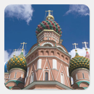 Adesivo Quadrado Rússia, Moscou, Praça Vermelha. Basílica de São Ba