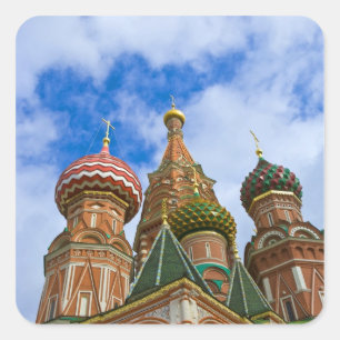 Adesivo Quadrado Rússia, Moscou, Praça Vermelha, Ruas.