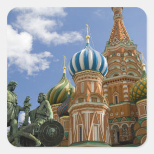 Adesivo Quadrado Rússia, Moscou, Praça Vermelha. São Basílio 3