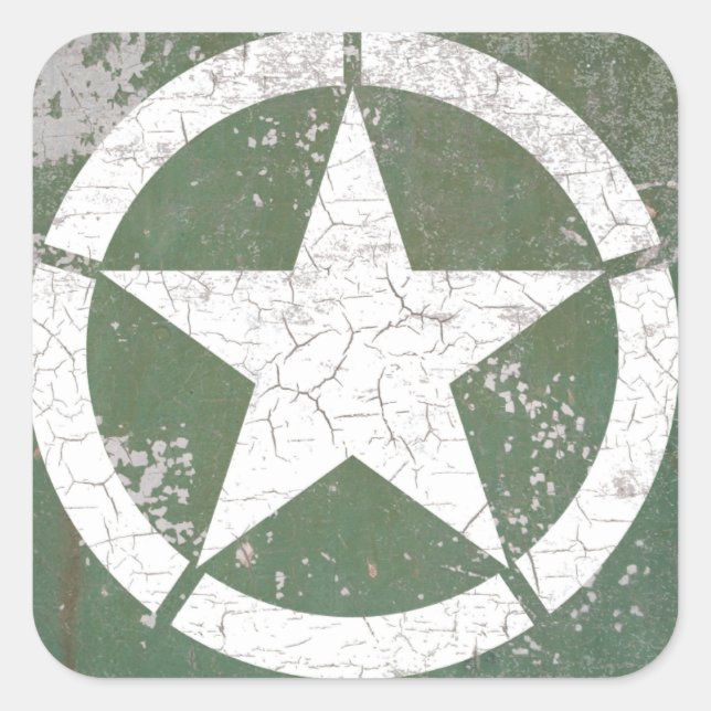 Adesivo Quadrado Russo do Solo da Estrela do Círculo Branco (Frente)