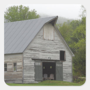 Adesivo Quadrado Rustic Barn - Vermont