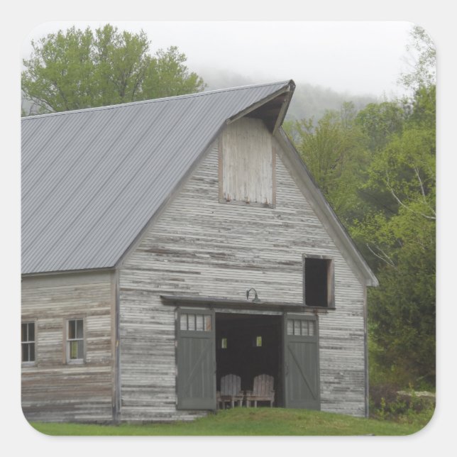 Adesivo Quadrado Rustic Barn - Vermont (Frente)