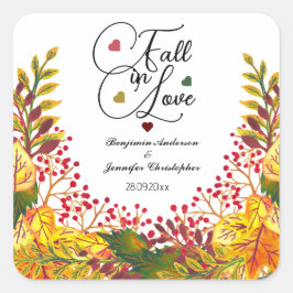 Adesivo Quadrado Rustic Boho Autumn Floral Casamento Apaixonado