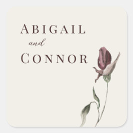 Adesivo Quadrado Rustic Boho Marsala Cream Floral