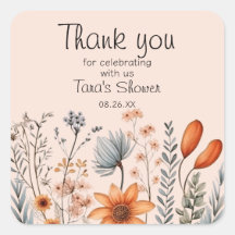 Rustic Boho Wildflower está em laranjas e cinza