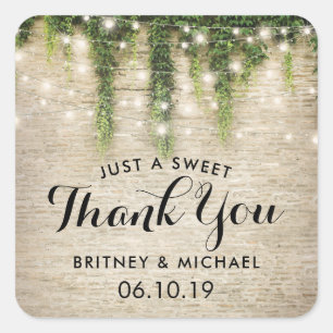 Adesivo Quadrado Rustic Chateau Stone Church String Lights Casament