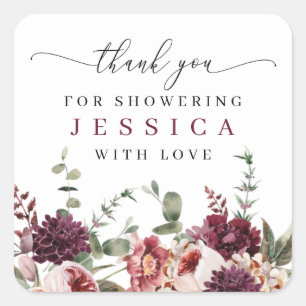 Adesivo Quadrado Rustic Fall Country Boho Obrigado