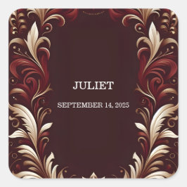 Adesivo Quadrado Rustic Fiesta Rustic Bold Chá de panela Espanhol